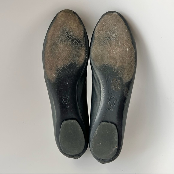 Tory Burch Sz 8 Preppy Ballet flats tortoise bow Jolene Tortuga Gold Reva navy - Picture 13 of 16